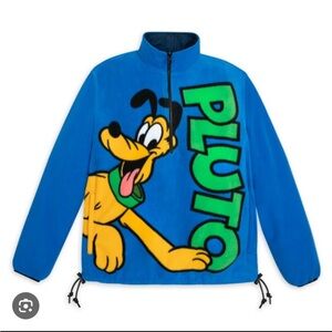 Pluto Disney reversible fleece quarter zip jacket NWT